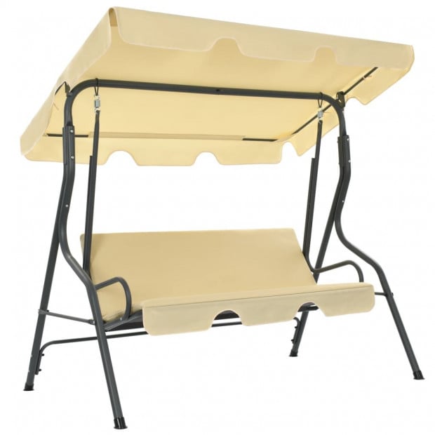 Garden Swing Chair Cream White 170x110x153 Cm
