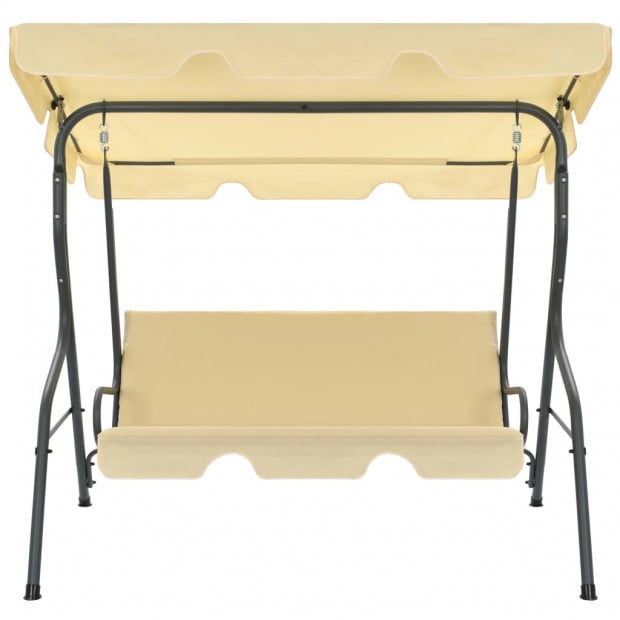 Garden Swing Chair Cream White 170x110x153 Cm Image 2