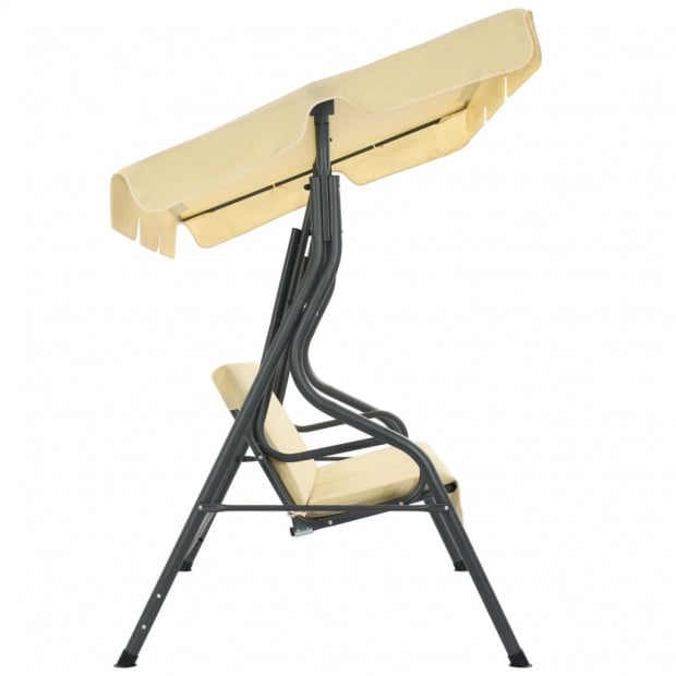 Garden Swing Chair Cream White 170x110x153 Cm Image 3