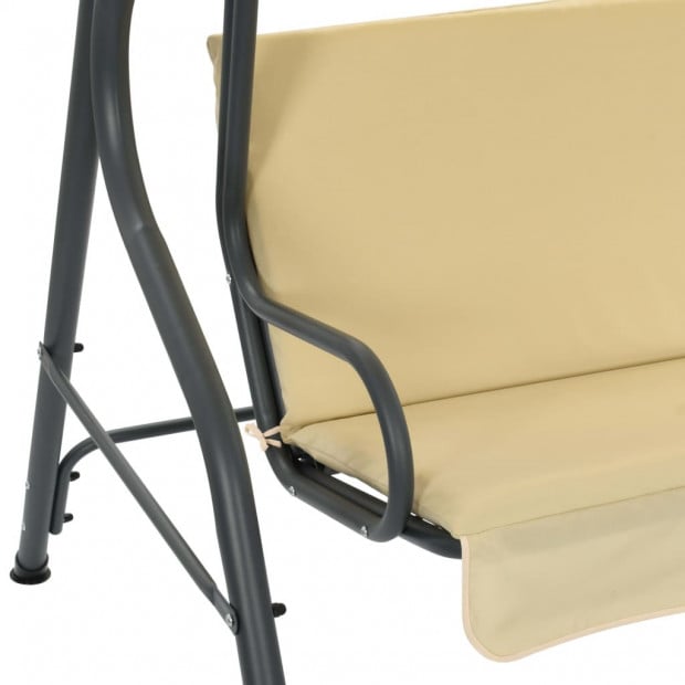 Garden Swing Chair Cream White 170x110x153 Cm Image 4