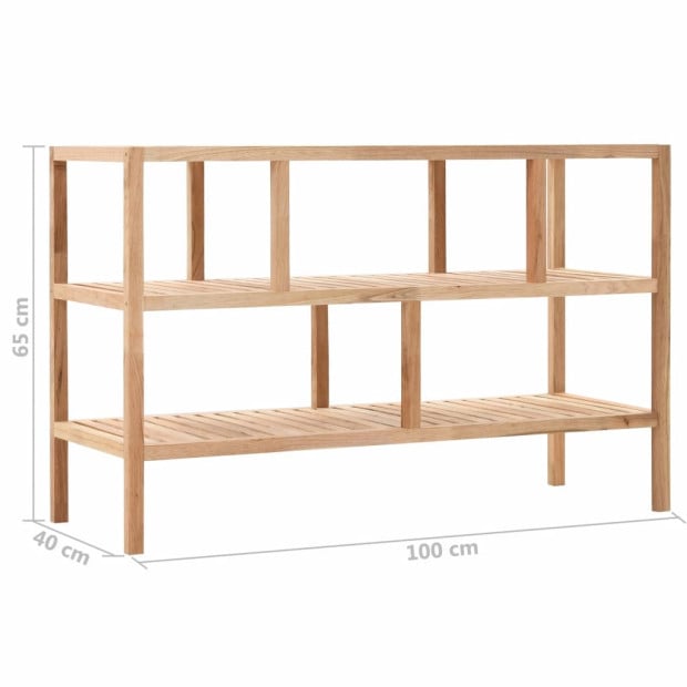 Bathroom Shelf Solid Walnut Wood 100x40x65 Cm Image 6