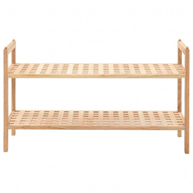 Shoe Rack Solid Walnut Wood 69x26x40 Cm Image 2