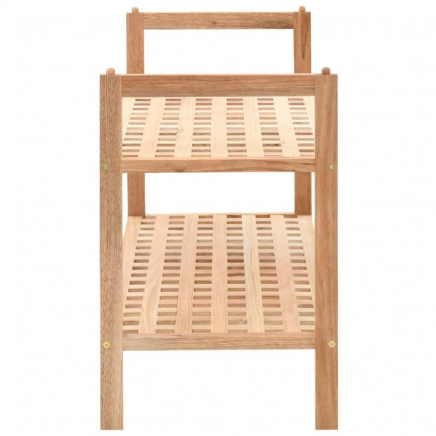 Shoe Rack Solid Walnut Wood 69x26x40 Cm Image 3