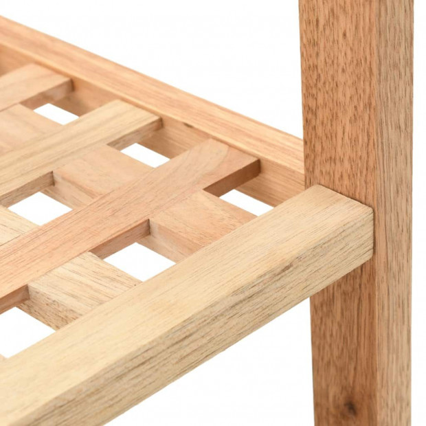 Shoe Rack Solid Walnut Wood 69x26x40 Cm Image 5