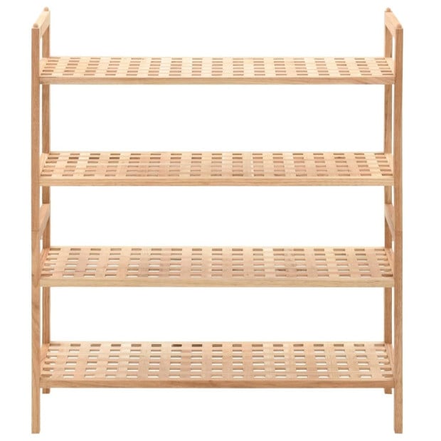 Shoe Rack Solid Walnut Wood 69x26x81 Cm Image 2