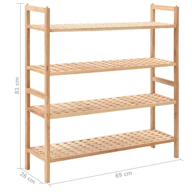 Shoe Rack Solid Walnut Wood 69x26x81 Cm Image 6