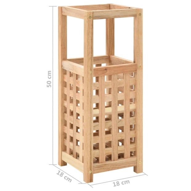 Umbrella Stand Solid Walnut Wood 18x18x50 Cm Image 5