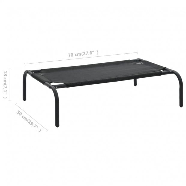 Elevated Dog Bed Black S Textilene Image 6