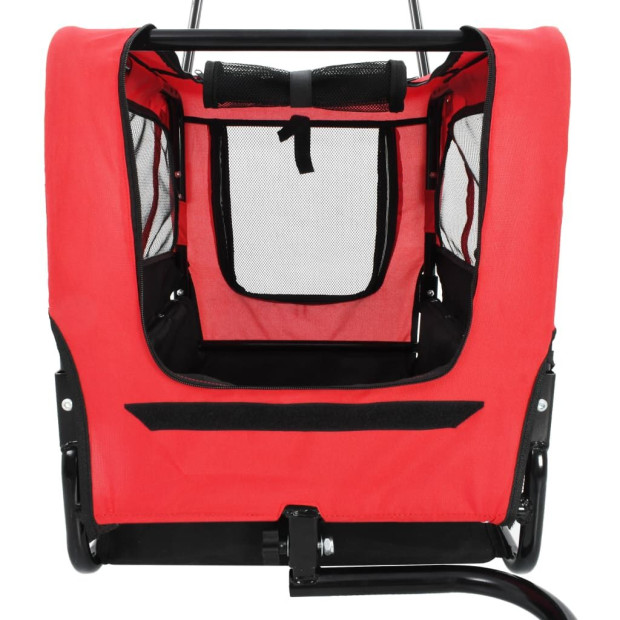 2-in-1 Pet Bike Trailer & Jogging Stroller Red And Black Image 5