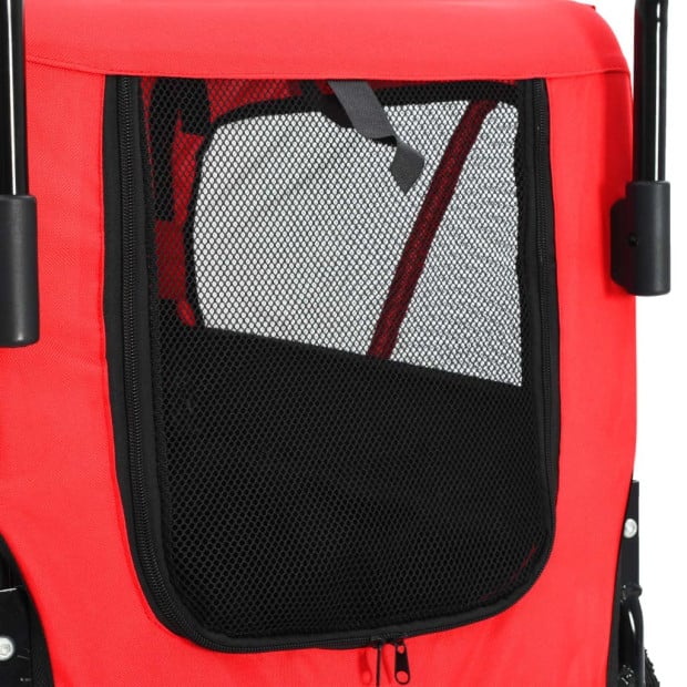 2-in-1 Pet Bike Trailer & Jogging Stroller Red And Black Image 6