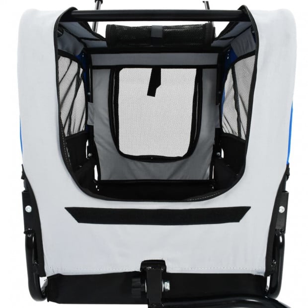 2-in-1 Pet Bike Trailer & Jogging Stroller Grey And Blue Image 5