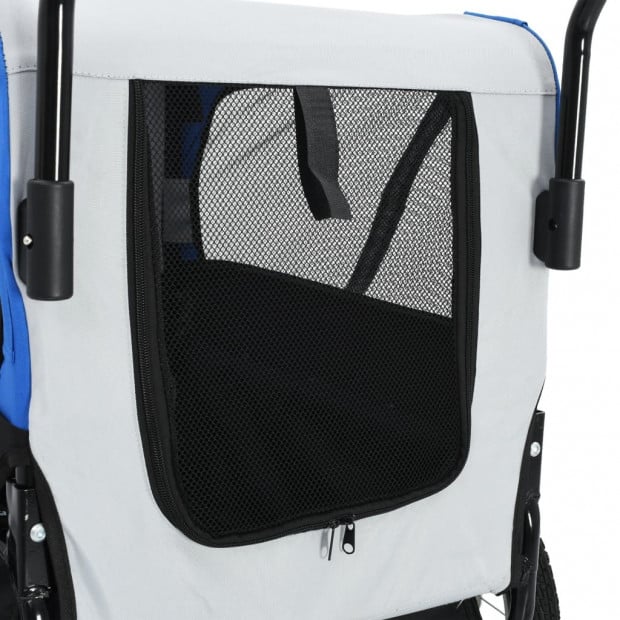 2-in-1 Pet Bike Trailer & Jogging Stroller Grey And Blue Image 6