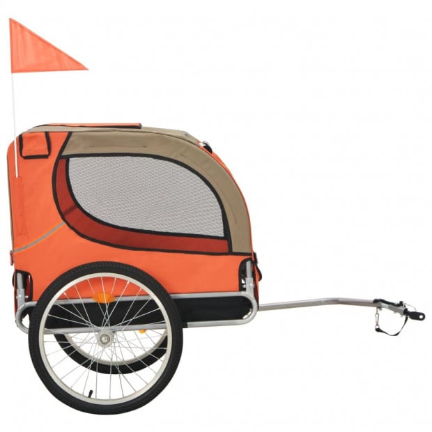 Dog Bike Trailer Orange And Brown Image 2