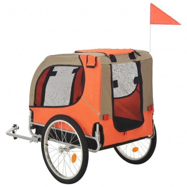 Dog Bike Trailer Orange And Brown Image 3