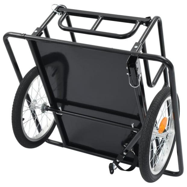 Bike Cargo Trailer 130x73x48.5 cm Steel Black Image 5
