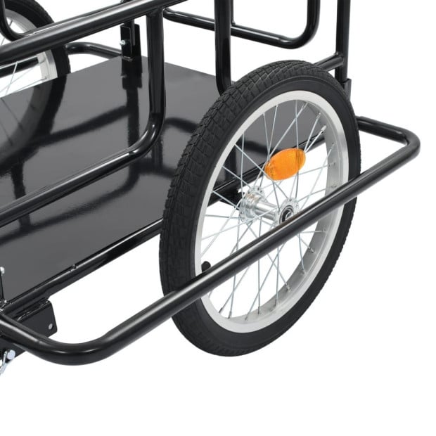 Bike Cargo Trailer 130x73x48.5 cm Steel Black Image 8