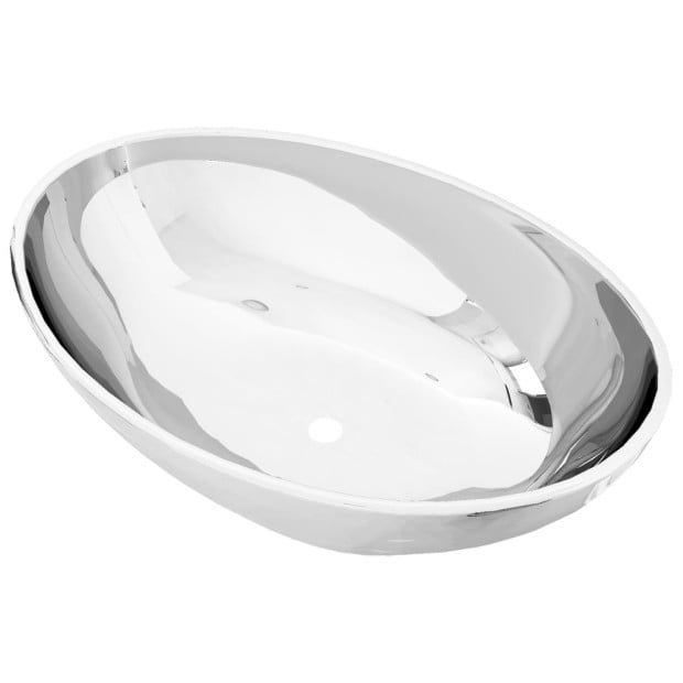 Wash Basin 40x33x13.5 Cm Ceramic Silver Image 2