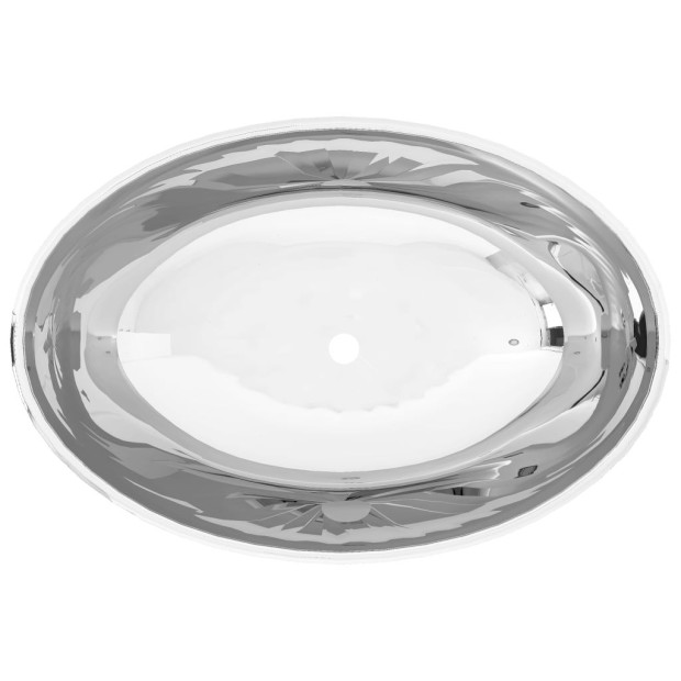 Wash Basin 40x33x13.5 Cm Ceramic Silver Image 3