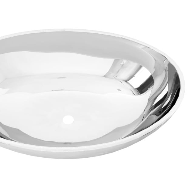 Wash Basin 40x33x13.5 Cm Ceramic Silver Image 4