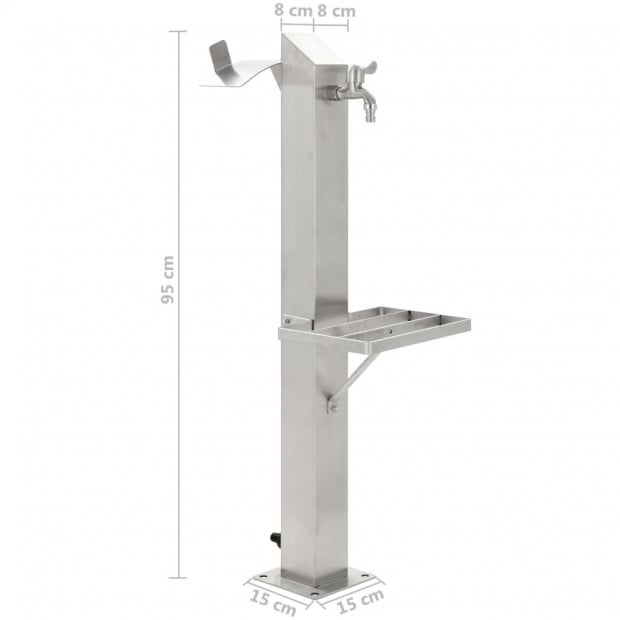 Garden Water Column Stainless Steel Square 95 Cm Image 9