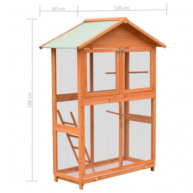 Bird Cage Solid Pine & Fir Wood 120x60x168 Cm Image 9