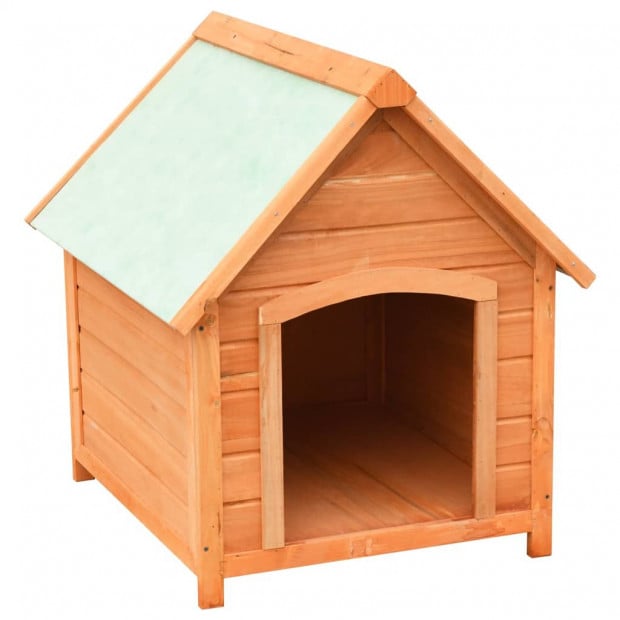 Dog House Solid Pine & Fir Wood 72x85x82 Cm Image 2