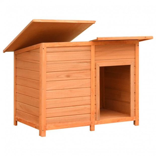 Dog Cage Solid Pine & Fir Wood 120x77x86 Cm Image 3
