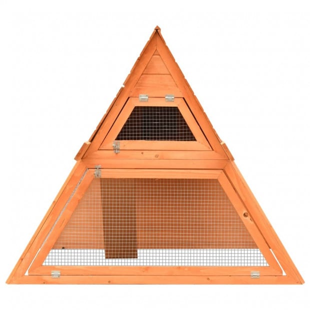 Rabbit Hutch Solid Pine & Fir Wood 152x128x108 Cm Image 5