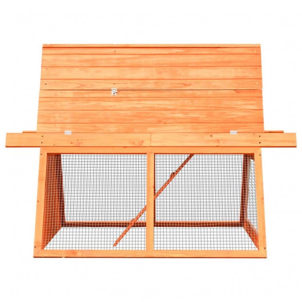 Rabbit Hutch Solid Pine & Fir Wood 152x128x108 Cm Image 6