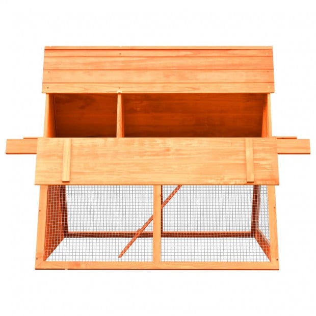 Rabbit Hutch Solid Pine & Fir Wood 152x128x108 Cm Image 7