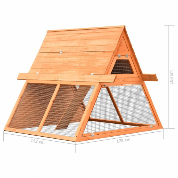Rabbit Hutch Solid Pine & Fir Wood 152x128x108 Cm Image 10