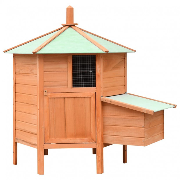 Chicken Cage Solid Pine & Fir Wood 126x117x125 Cm Image 2