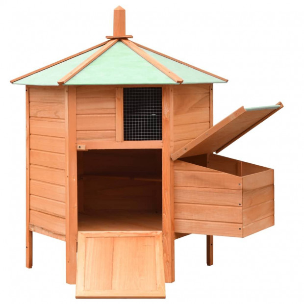 Chicken Cage Solid Pine & Fir Wood 126x117x125 Cm Image 3