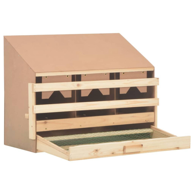 Chicken Laying Nest 3 Compartments 72x33x54 Cm Solid Pine Wood Image 4