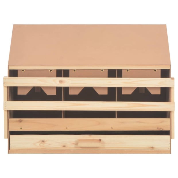 Chicken Laying Nest 3 Compartments 72x33x54 Cm Solid Pine Wood Image 6