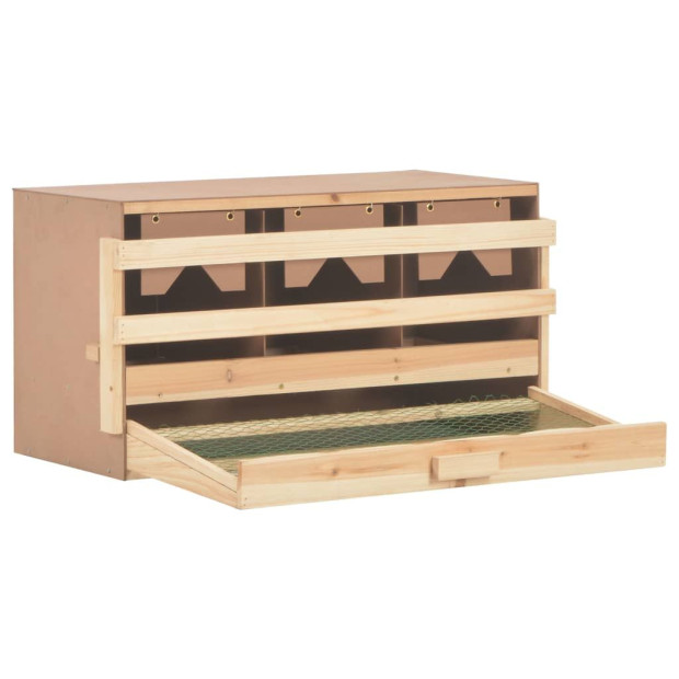 Chicken Laying Nest 3 Compartments 72x33x38 Cm Solid Pine Wood Image 4