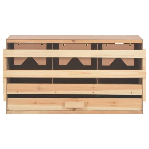 Chicken Laying Nest 3 Compartments 72x33x38 Cm Solid Pine Wood Image 6