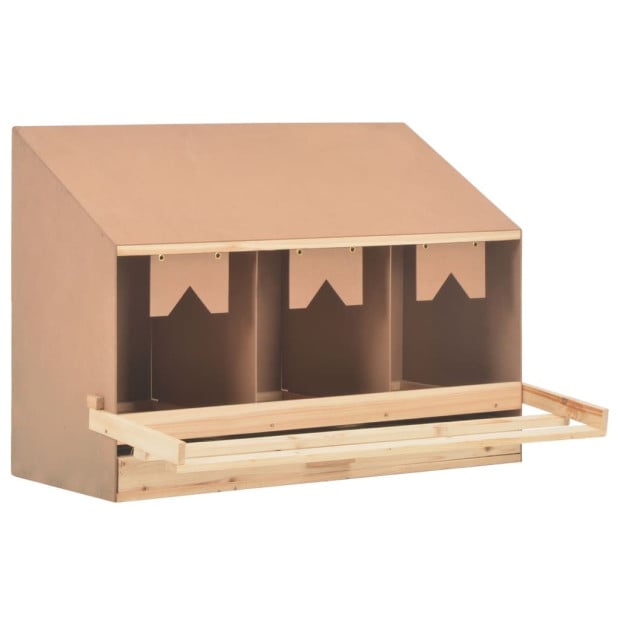 Chicken Laying Nest 3 Compartments 93x40x65 Cm Solid Pine Wood