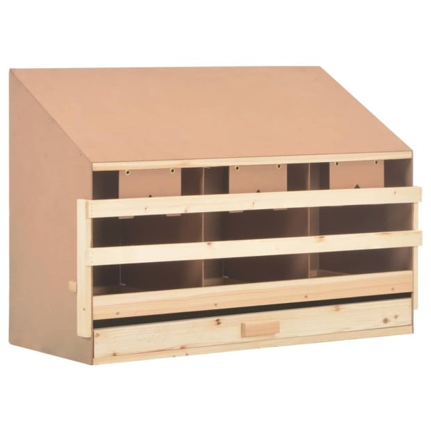 Chicken Laying Nest 3 Compartments 93x40x65 Cm Solid Pine Wood Image 3
