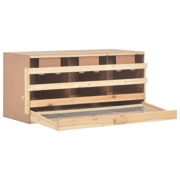Chicken Laying Nest 3 Compartments 96x40x45 Cm Solid Pine Wood Image 4