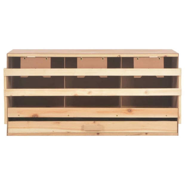 Chicken Laying Nest 3 Compartments 96x40x45 Cm Solid Pine Wood Image 6