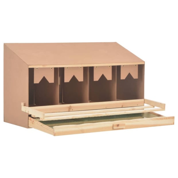 Chicken Laying Nest 4 Compartments 106x40x59 Cm Solid Pine Wood Image 4