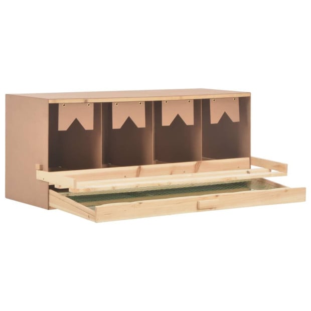 Chicken Laying Nest 4 Compartments 106x40x45 Cm Solid Pine Wood Image 4