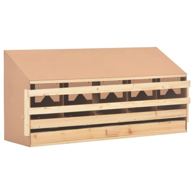 Chicken Laying Nest 5 Compartments 117x33x54 Cm Solid Pine Wood Image 2