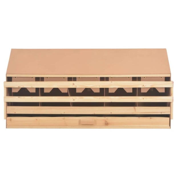 Chicken Laying Nest 5 Compartments 117x33x54 Cm Solid Pine Wood Image 5