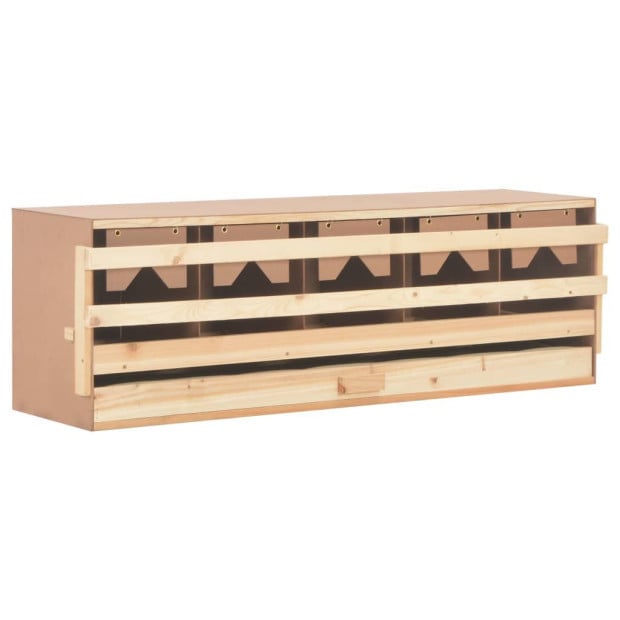 Chicken Laying Nest 5 Compartments 117x33x38 Cm Solid Pine Wood Image 2