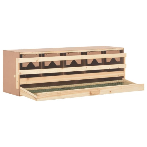 Chicken Laying Nest 5 Compartments 117x33x38 Cm Solid Pine Wood Image 3