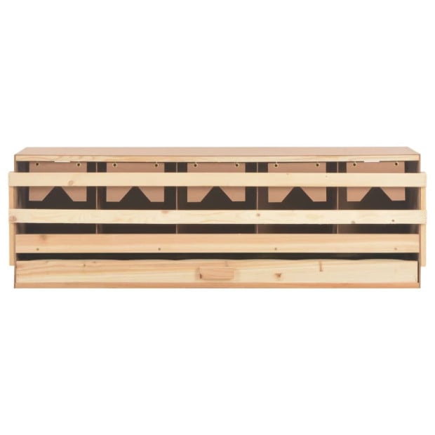 Chicken Laying Nest 5 Compartments 117x33x38 Cm Solid Pine Wood Image 5