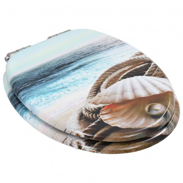 Toilet Seat With Soft Close Lid Mdf Muschel Design Image 3