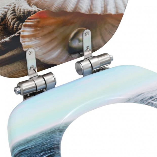 Toilet Seat With Soft Close Lid Mdf Muschel Design Image 6